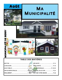 Table Des Matières