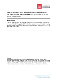 What Did the Makers of the Judicature Acts Understand by 'Fusion'? LSE Research Online URL for This Paper: Version: Accepted Version