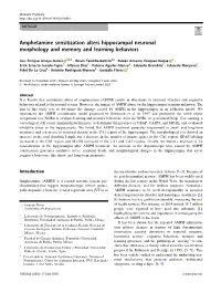 Amphetamine Sensitization Alters Hippocampal Neuronal Morphology and Memory and Learning Behaviors