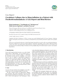 Circulatory Collapse Due to Hyperinflation in a Patient with Tracheobronchomalacia: a Case Report and Brief Review