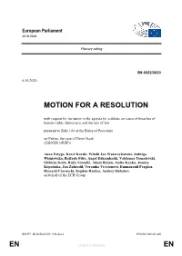 En En Motion for a Resolution