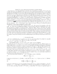 Math 676. Class Groups for Imaginary Quadratic Fields