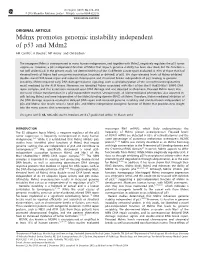Mdmx Promotes Genomic Instability Independent of P53 and Mdm2