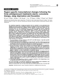 Region-Specific Transcriptional Changes Following the Three