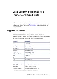 Supported File Types and Size Limits
