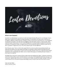 What Is Lent Anyway?