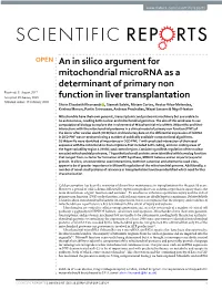 An in Silico Argument for Mitochondrial Microrna As a Determinant Of