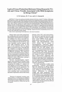 Lack of Cross-Protection Between Citrus Exocortis Vir- Oid and Citrus Viroids Associated with Mild Symptoms in Etrog Citron*