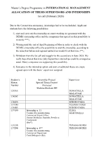 SUPERVISORS and INTERNSHIPS 1St Call (February 2020)