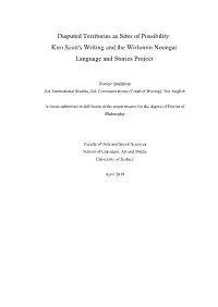Kim Scott's Writing and the Wirlomin Noongar Language and Stories Project