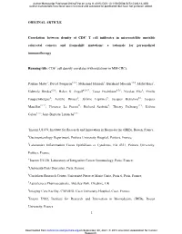 ORIGINAL ARTICLE Correlation Between Density of CD8 + T Cell