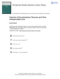 Varieties of Secularization Theories and Their Indispensable Core