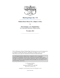 Modern Money Theory 101: a Reply to Critics