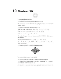 19 Nineteen XIX