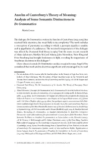 Anselm of Canterbury's Theory of Meaning