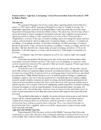 Appraisal, Cataloguing, Textual Documentation Issues December 8, 1998 by Robert Pruter