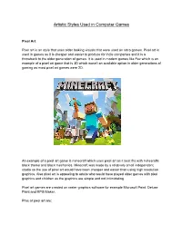 Artistic Styles Used in Computer Games