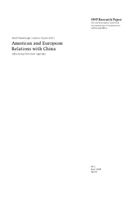 David Shambaugh and Gudrun Wacker Macro Perspectives 11 Seeing the “Big Picture” in American and European Relations with China: Past, Present, Future David Shambaugh