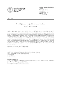 Developmental Perspective 1 RUNNING HEAD: DEVELOPMENTAL PERSPECTIVE on MORAL EMOTIONS a Developmental Perspective on Moral Emoti
