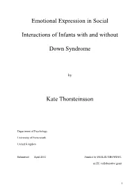 Emotional Expression in Social Interactions of Infants with And