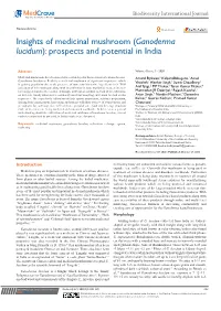Ganoderma Lucidum): Prospects and Potential in India