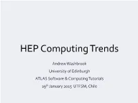 HEP Computing Trends