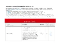 High Vulnerabilities