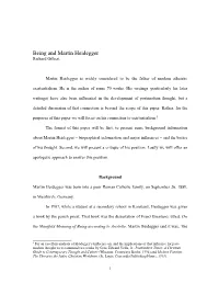 The Existentialism of Martin Heidegger