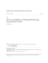 The Uses and Misuses of Statistical Proof in Age Discrimination Claims