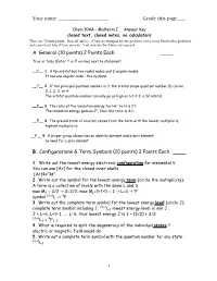 A. General (10 Points) 2 Points Each ___B. Configurations & Term