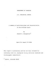 A Summary of Petroleum Plays and Characteristics of the Michigan Basin