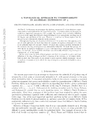 Arxiv:2010.09551V1 [Math.NT] 19 Oct 2020 Edo L Oal Elagbacnumbers Examp Algebraic One Fact, Real ﬁelds