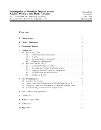Investigation of Practical Attacks on the Argon2i Memory-Hard Hash