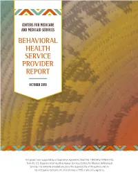 NIHB Behavioral Health Service Provider Report
