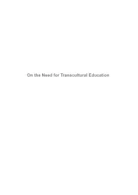 On the Need for Transcultural Education ﻿ ﻿ ﻿