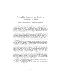 Proposal for Contemporary Debates in Philosophy of Mind