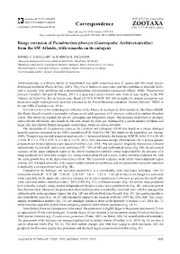 Range Extension of Pseudotorinia Phorcysi (Gastropoda: Architectonicidae) from the SW Atlantic, with Remarks on Its Ontogeny