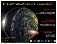 Spherex: New NASA MIDEX All-Sky 1-5 Um Spectral Survey