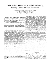 Usbcheckin: Preventing Badusb Attacks by Forcing Human-Device Interaction