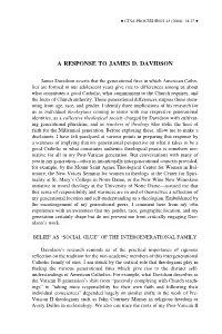 A Response to James D. Davidson