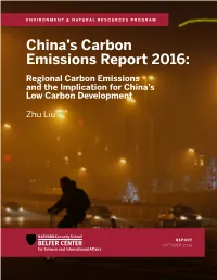 China's Carbon Emissions Report 2016