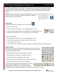 GIMP Image Manipulation Quick Start Guide