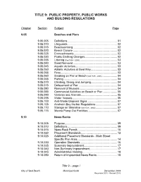 Title 9: Public Property, Public Works and Building Regulations