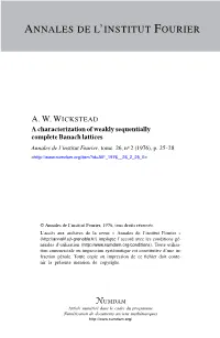 A Characterization of Weakly Sequentially Complete Banach Lattices Annales De L’Institut Fourier, Tome 26, No 2 (1976), P