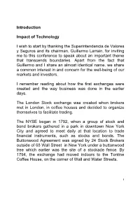 Introduction Impact of Technology I Wish to Start by Thanking The