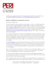 Reinhart and Rogoff Are Wrong About Austerity