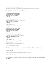 Worship Transcript for August 30, 2020 Prelude (Members of the Jubilee Singers; Taryn Wilgus Null and Robert Jayes, Vocal Leads)