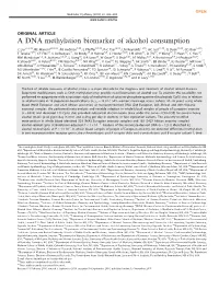 A DNA Methylation Biomarker of Alcohol Consumption
