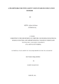 A Framework for Intelligent Voice-Enabled E-Education Systems