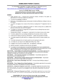 A MEETING of the PARISH COUNCIL on MONDAY 12Th OCTOBER 2020 at 8.00PM Via ZOOM
